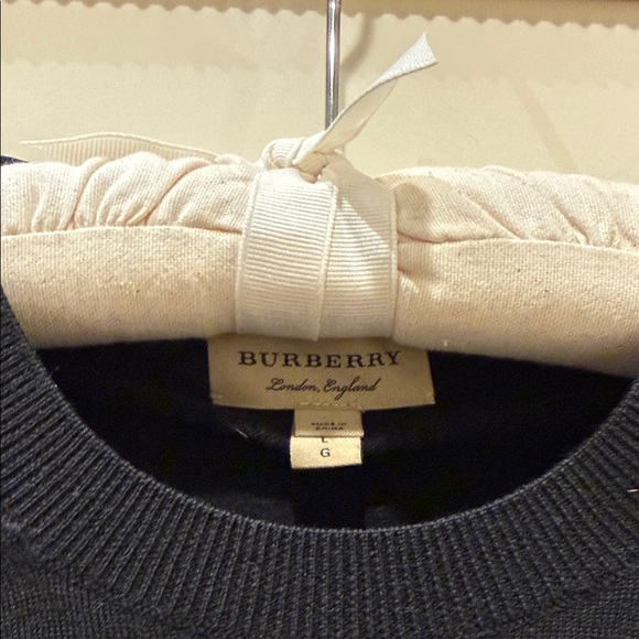 Burberry Black Crewneck Sweater with Elbow Patch - Picture 2 of 3